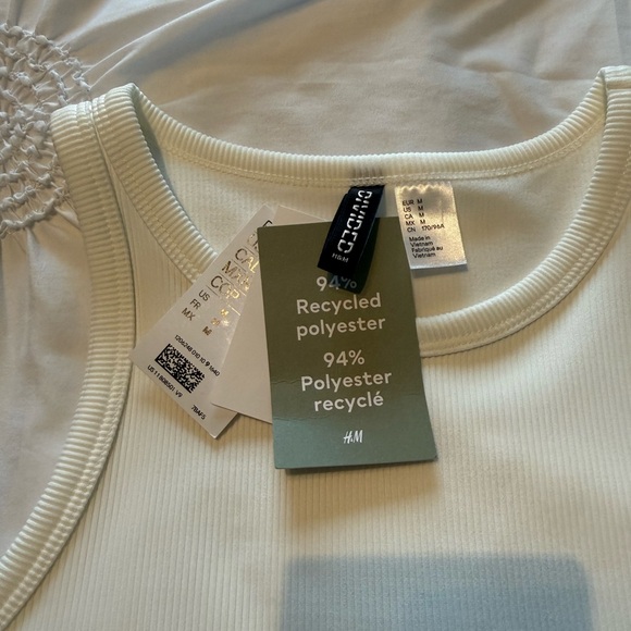 H&M Cream Ribbed Tank Top - Picture 2 of 3
